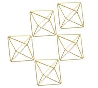 YOSADIER 5pcs Indoor Planter with Legs Elegant Geometric Air Plant Holders and Small Bulb Lamp Shade Alloy Display Stand for Living Room Decoration, Beautiful and Practical Tabletop Flower