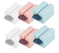 YOSADIER 6 Pcs Rolling Tube Toothpaste Dispensers with Rotating Handle for Bathroom Toothpaste Squeezer Roller to Control Dosage and Reduce Waste Multi-use Tubes Saver in Pink White and