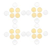 YOSADIER 60PCS Round Cabochon Base Pendant Trays for DIY Jewelry Making Supplies Blank Bezel Charm Settings with Inner Gold and Silver Plated for Photo Pendants Earrings Necklaces and Craft