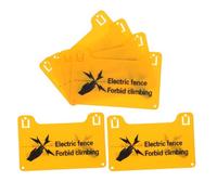 YOSADIER 6pcs Weatherproof Electric Fence Signs Plastic Pvc Rounded Corners No Burrs Versatile Installation Yellow High Voltage Warning Labels for Fence Posts Gates