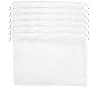 YOSADIER 6pcs White Silk Satin Drawstring Bags for Organizing Travel Sundries and Separating Clean from Dirty Clothes, Chic Packing Bags Suitable for The Gym and Bedroom