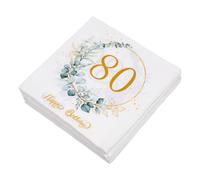 YOSADIER 80pcs Eucalyptus Paper Napkins with Leaf Pattern Soft Disposable Birthday and Dinner Party Tableware for Spring Gatherings Portable and Travel-Friendly Guest Bathroom Napkins
