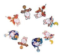 YOSADIER 8pcs Cute Cartoon Bunny Zinc Alloy Brooch Pin with Smooth Polished Surface, Stylish Lapel Pin for Women, Clothes Tie Accessory to Enhance Backpacks and Clothing for Casual Wear