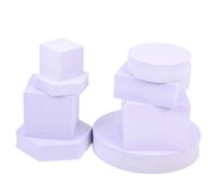 YOSADIER 8pcs Geometric Stereo Cube Photography Props Set for Photo Handcrafts Purple Solid Foam Decorative Three-dimensional Posing Accessories for Studio Use