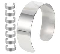 YOSADIER 8Pcs Stainless Steel Bracelet Blanks for DIY Jewelry Making Curved for Custom Bangles and Anklets Durable and Versatile Bracelet Supplies