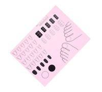 YOSADIER Acrylic Nail Training Mat Flexible Pink Fingernail Mat Silicone Pad with Teaching Multiple Skills and Application by Zones for DIY Application Practice for Nail Techs in Training