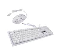 YOSADIER Back to School Party Keyboard Mouse Set Gaming Mechanical with Luminous USB Keyboard and Ergonomic Mouse, 104 Keys Plastic Wired Combo for Gamer Office and Home Use