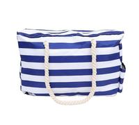 YOSADIER Beach Tote Bag Large Beach Pouch Extra Large Waterproof Canvas Foldable Blue for Mom and Daughter
