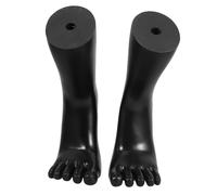 YOSADIER Black Plastic Foot Mannequin Model for Socks and Anklets Display, Realistic Five Toe Foot Mold for Retail Showcases, Shoe Store Ornament,