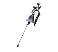YOSADIER Cast Iron Door Bell with Bird and Flower Pattern, Rustic Style Wall Decoration Bell for Courtyard and Indoor Use, Retro Style European Garden Ornament