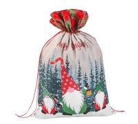 YOSADIER Christmas Design Bag Xmas Tree Pattern Present Bag Lightweight Cloth Drawstring Closure Festive Creative Style Christmas-theme Pattern Suitable for Home Party and Church Candy