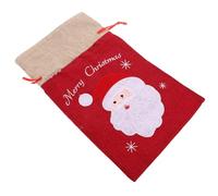 YOSADIER Christmas Drawstring Gift Bag Linen Small Size S Pouch Holds Candies Easy to Open and Close for Yuletide Gathering Presents and Cookies