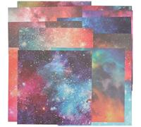 YOSADIER DIY Scrapbooking Background Paper Set, 24 Sheets Single-Sided Shiny Celestial Pattern Cardstock for Journal, Craft, Christmas Stationery and Decorative Art Projects