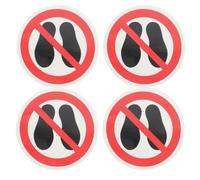 YOSADIER Do Not Step Warning Sign Stickers Vinyl Safety Decals 4 Pieces Self Adhesive Floor Labels Easy Application for Floors and Walls Indoor Use