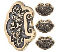 YOSADIER Dragon Phoenix Brass Keychain Pendant 4pcs Vintage Metal Decor Diy Key Accessory for Children and Seniors Chinese Tradition