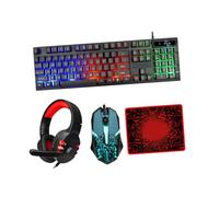 YOSADIER Ergonomic Backlit Keyboard and Wired Mouse Combo with Abs Material, USB 2.0 Connection, 104 Keys and 4 Buttons for Office and Gaming Use