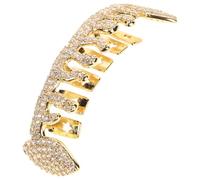 YOSADIER Fake Golden Teeth Mouth Grill for Men Copper Material with Snug and Secure Fit, Irregular Water Drop Design, for Rapper Costume and Bold Fashion Statement
