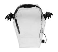 YOSADIER Gothic Coffin Handbag with Bell Buckle Handle, Lightweight Pvc Material, Waterproof Surface, Design, for Halloween Travel and Outdoor Events