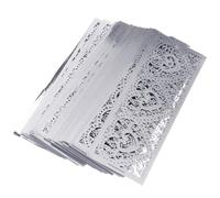 YOSADIER Lamp Decorative Wraps Paper Hollow Cylindrical 50pcs Silver Lampshades Candle Holder Covers for Elegant Heart Design Home Decoration