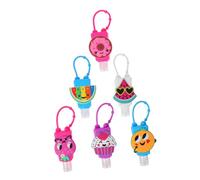 YOSADIER Mini Lotion Bottle 6pcs Portable 30ml Leak-Resistant Silicone Dispensers with Cartoon Design and Hook for Hanging on Stroller or Backpack for