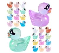 YOSADIER Miniature Resin Duck Figurines or Color Glow the Dark 36pcs Tiny Duck Decor with Creative Cartoon Style and Not Easy to Break for Garden and Courtyard Party Ornament