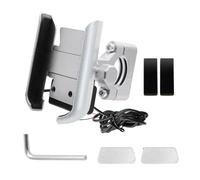 YOSADIER Motorcycle Phone Holder with 5v 2.1a Fast Charging, Aluminium Alloy Handlebar Mount, Firm Installation and 360° Rotation Support for Bikes and Motorcycles