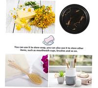 YOSADIER Nordic Style Ceramic Bathroom Soap Dish Marble Pattern Soap Tray with Drainage for Shower Kitchen Home Decor Black