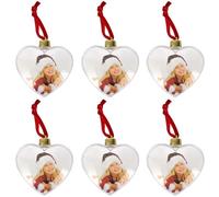 YOSADIER Party Pendant 6pcs White Plastic Heart-Shaped DIY Hanging Ornaments for Photo Display and Gathering