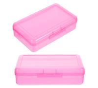 YOSADIER Pencil Case Hard Large Capacity Plastic 2pcs with Visibility and Versatile Organization, Rectangular Pencil Box for School and Art Studios, Suitable for Students and Office