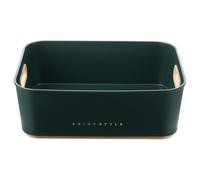 YOSADIER Plastic Sundries Organizer Basket for Bathroom and Desktop Storage with Enough Capacity to Organize Cosmetic Items and Letters, Contemporary Green Toiletry Box Suitable for Home