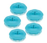 YOSADIER Portable Scalp Massage Brush 5Pcs Plastic Round Head Shampoo Combs for Shower Hair Care and Dandruff Treatment Random Colour