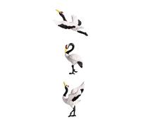 YOSADIER Red-crowned Crane Bonsai Decor Micro Landscape 3pcs Simulated