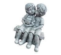 YOSADIER Resin Girl and Boy Kissing Statue Outdoor Garden Sculpture for Lawn Patio Decoration Charming Garden Ornament Family and Friends