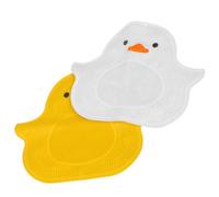 YOSADIER Silicone Bathroom Mat with Non-Slip Suction Cups, 2pcs Yellow Scrubber Shower Mat 40x45cm, Exfoliating Foot Massage Pad for Bath Tub Spa and Dead Skin Removal