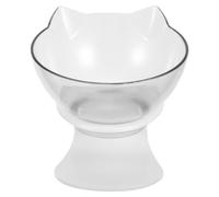 YOSADIER Tilted Cat Bowl 15° Raised Ergonomic Plastic Feeding Dish with Detachable Design for Neck Protection Easy to Clean White Single Cat Feeding Bowl