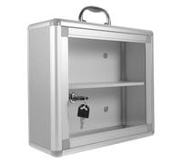 YOSADIER Transparent Aluminum Alloy Lockable Medicine Box Wall-Mounted Emergency Storage Cabinet for Home Outdoor Business and Sports Team Use with Deformation-Resistant Construction