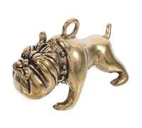 YOSADIER Vintage Brass Bulldog Pendant Keychain Charm DIY Decorative Keychain Ornament for Bags Handbags and Backpacks Unique Bulldog Craft with Durable Finish