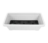 YOSADIER Window Sill Planter Box Rectangular with Multiple Drainage Holes Space-saving Design Plastic and Water Collection Tray for Balcony Vegetable and Mature Plant Growing in City Homes