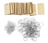 YOSADIER Wood Key Chain Blanks of Unfinished Rectangle Wooden Keychains for DIY Crafts Keyring Projects Durable Lightweight Blanks for Creative Artwork