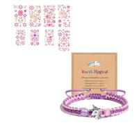 Yosalink Unicorn Gift Set for Girls,Adorable Adjustable Bracelet,Sparkly Sequin Stickers (8-Pack),Girls Gift Perfect for Starting School Gifts,Birthdays,Christmas,Niece Gifts,Unicorn Party Favours