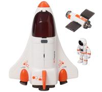 Yosamy STEM Space Shuttle Toy for Kids 3-8 - Lights&Sound, Spray Exhaust, Astronauts & Openable Cockpit (Orange)