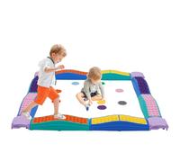 Yosamy Stepping Stones for Kids,Kids Balance Beam&Tactile Discs,Sensory Toy | Stepping Stones with Non-slip Textured Surface & Bottom Mats,Montessori Toy,Obstacle Course for Toddler,Indoor/Outdoor Toys