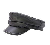 Yosang Adult Fiddler Cap Flat Top Maciejówka Breton Style Mariner's Cap - Black, Large