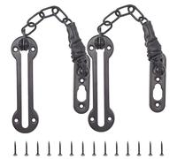 Yosawa 2 Pcs Chain Door Guard ,Door Chain Lock Door Latch ,Child Proof Apartment Front Chain Door Guard with Screws,Steel Chain with Leather Cover(Black/SL)