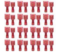 Yosawo 100-Pieces Nylon Fully Insulated Male/Female Spade Wire Crimp Connectors，Quick Disconnects Wire Terminals Connector Assortment Kit AWG 22-16 Red （NLGMH)