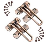 Yosawo 2 PCS Door Lock Latch,Home Security Door Lock, Swing Bar Door Lock,Safety Childproof Reinforcement Door Stopper,Hotel Door Latches with Screws(Red Bronze/SY))