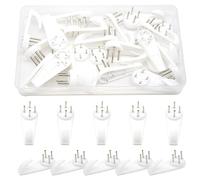 Yosawo 20 Pieces Plastic Hardwall Hanger Hooks for Hanging Pictures, Clocks, Photo Frames, Mirrors (50MM/SL)