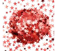 Yosawo 60g/2.1oz Star Confetti Metallic Foil Stars Sequin Table Confetti for Wedding Birthday Party Christmas Decoration(XX/Red)