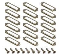 Yosawo Pack of 50 Metal Label Holders Antique Furniture Drawer Cabinet Card Frame Holder with Screws for Filing Cabinet Office Drawer Cabinet in Pharmacist Cabinet (60 x 17 mm/Antique Copper)