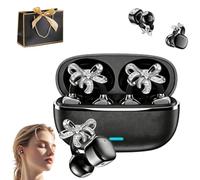 YOSEDVCB 2026 New Clip-On Open-Ear Headphones - Wireless Bluetooth Earphones, Decorated With Rhinestones,144 Languages, With AI Noise,for Working, Studying(Black,Decor Version)